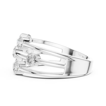 Round Side Stone Lab Grown Diamond Ring