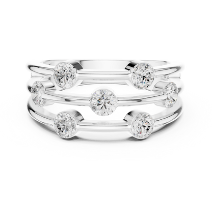 Round Side Stone Lab Grown Diamond Ring