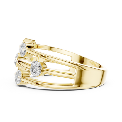 Round Side Stone Lab Grown Diamond Ring