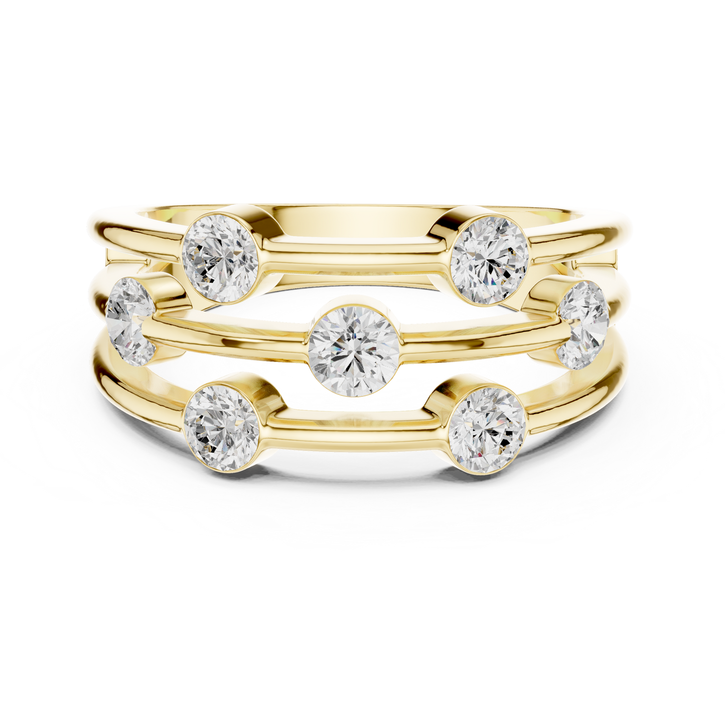 Round Side Stone Lab Grown Diamond Ring