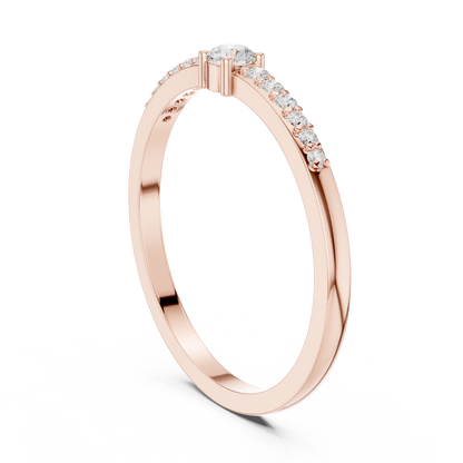 Round Side Stone Lab Grown Diamond Ring