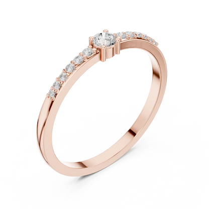 Round Side Stone Lab Grown Diamond Ring