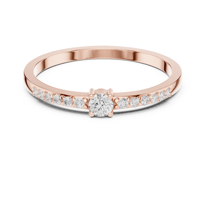Round Side Stone Lab Grown Diamond Ring