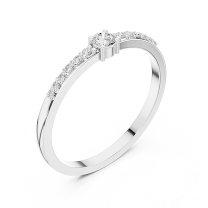 Round Side Stone Lab Grown Diamond Ring