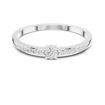 Round Side Stone Lab Grown Diamond Ring