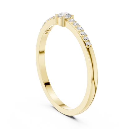 Round Side Stone Lab Grown Diamond Ring