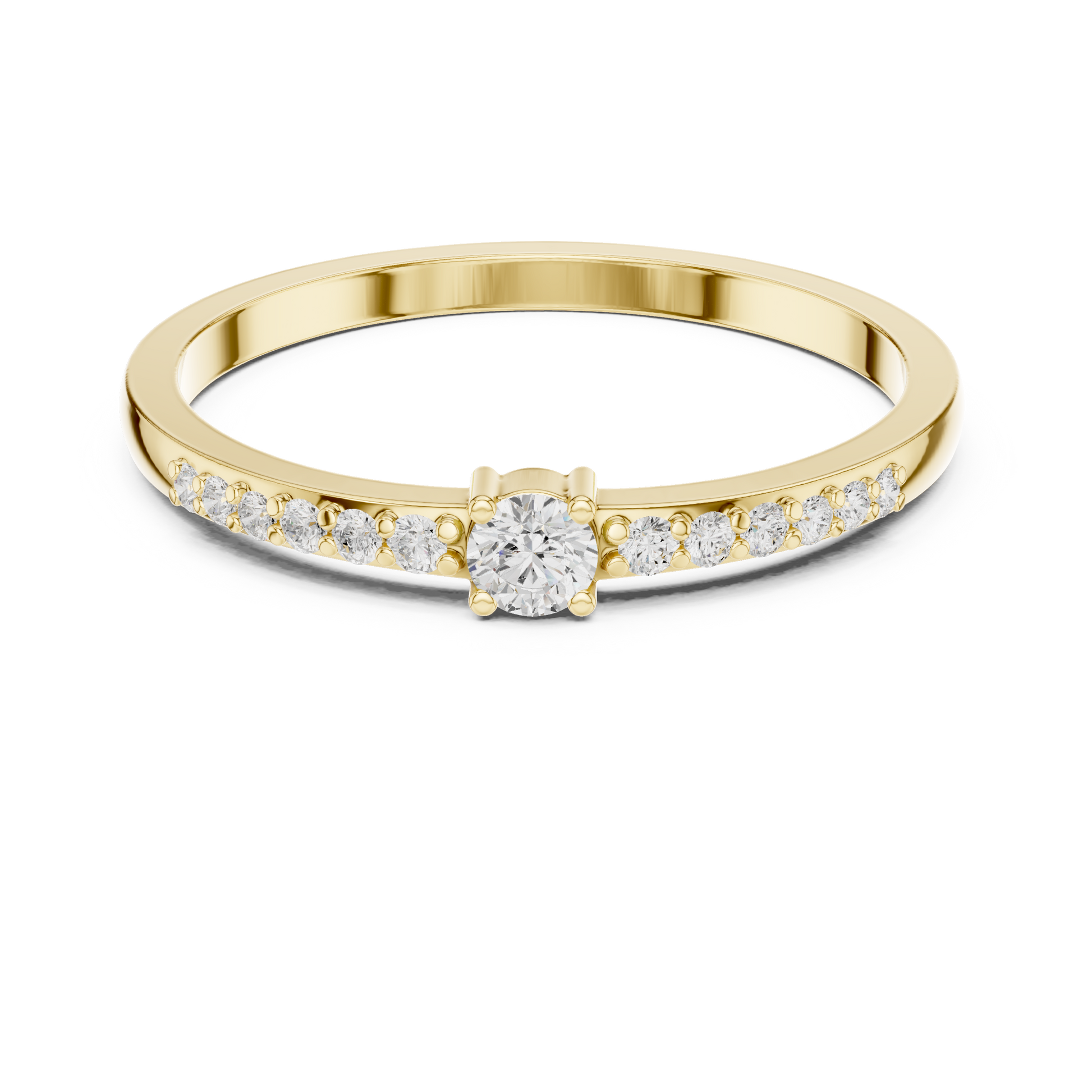Round Side Stone Lab Grown Diamond Ring