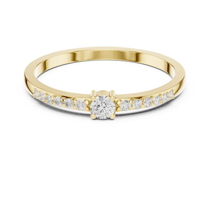 Round Side Stone Lab Grown Diamond Ring
