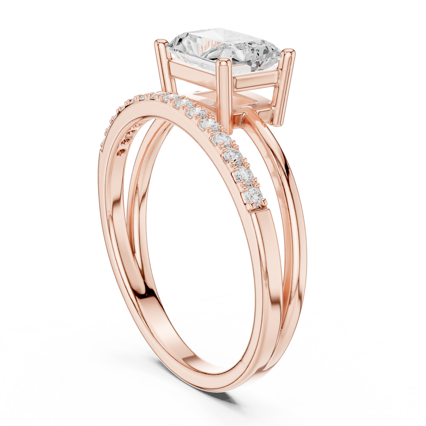Mixed Shape Lab Grown Diamond Side Stone Ring