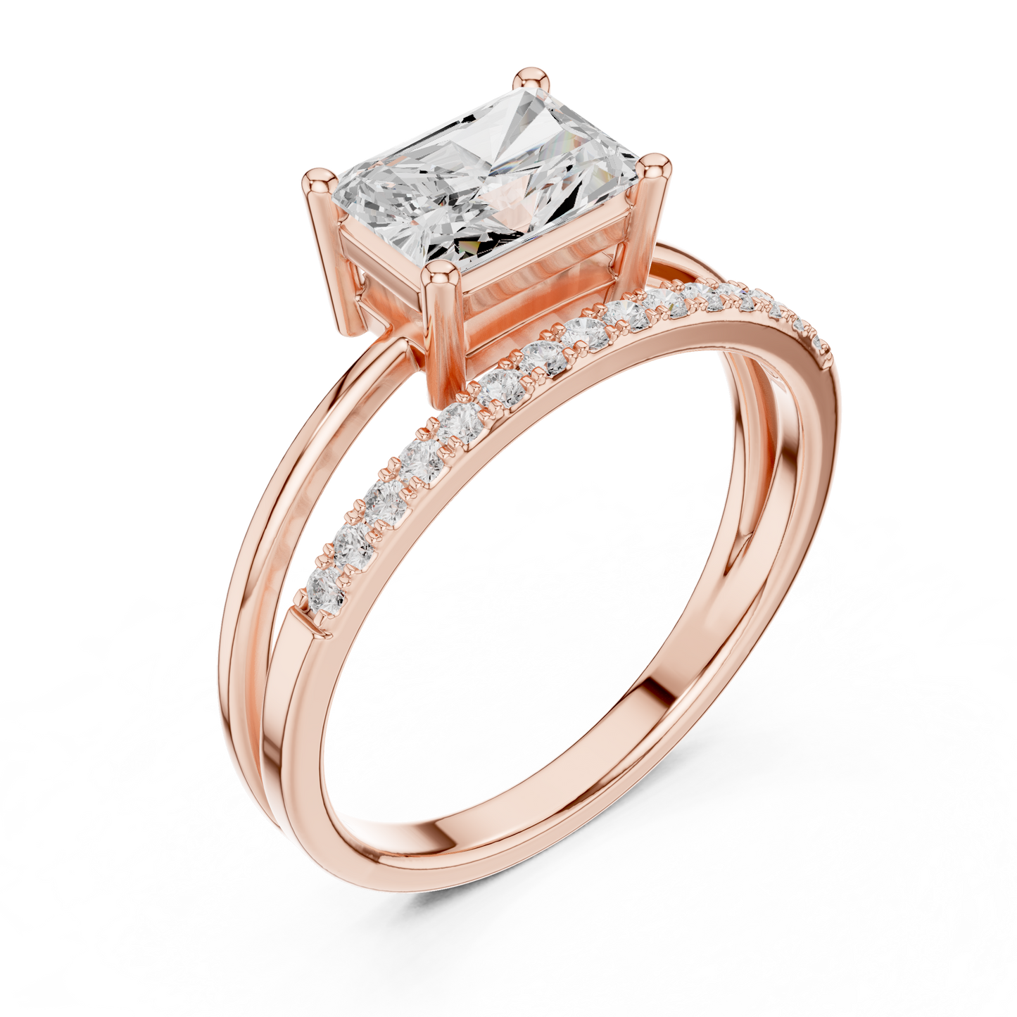 Mixed Shape Lab Grown Diamond Side Stone Ring