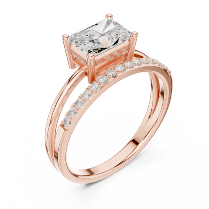 Mixed Shape Lab Grown Diamond Side Stone Ring
