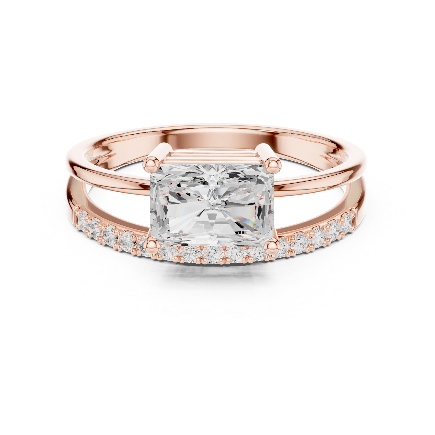 Mixed Shape Lab Grown Diamond Side Stone Ring