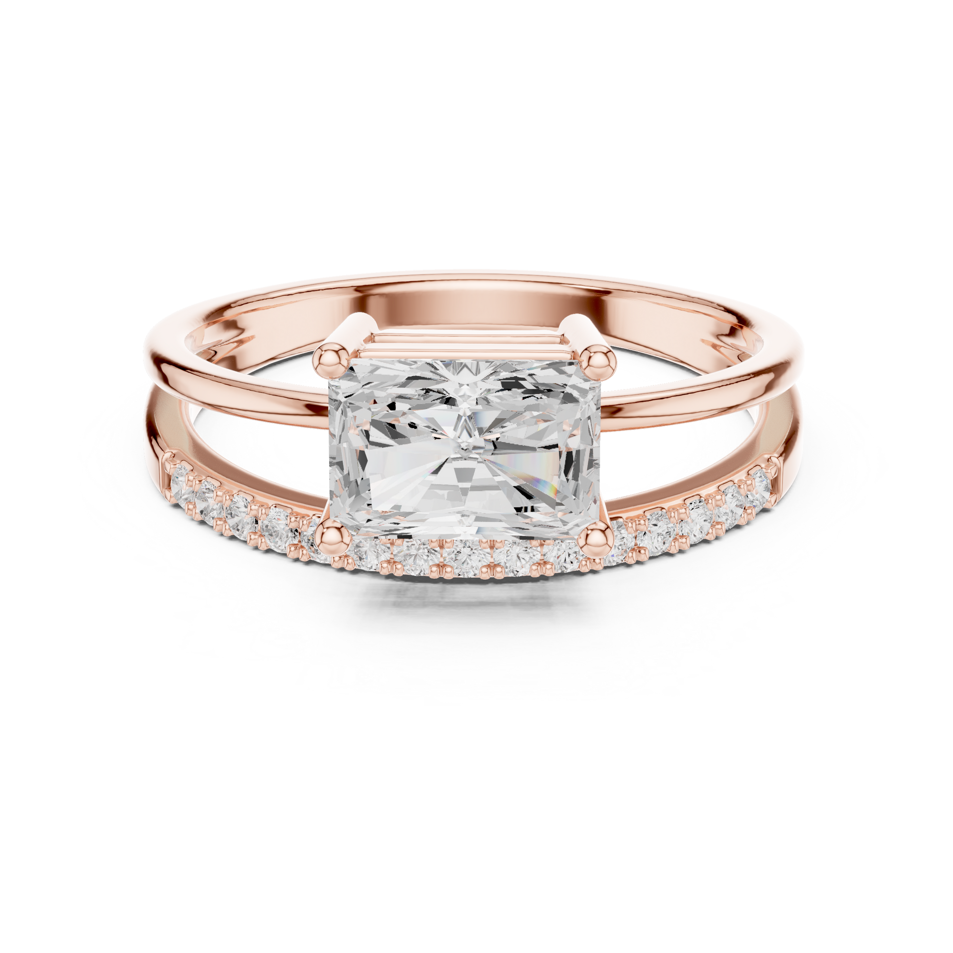 Mixed Shape Lab Grown Diamond Side Stone Ring