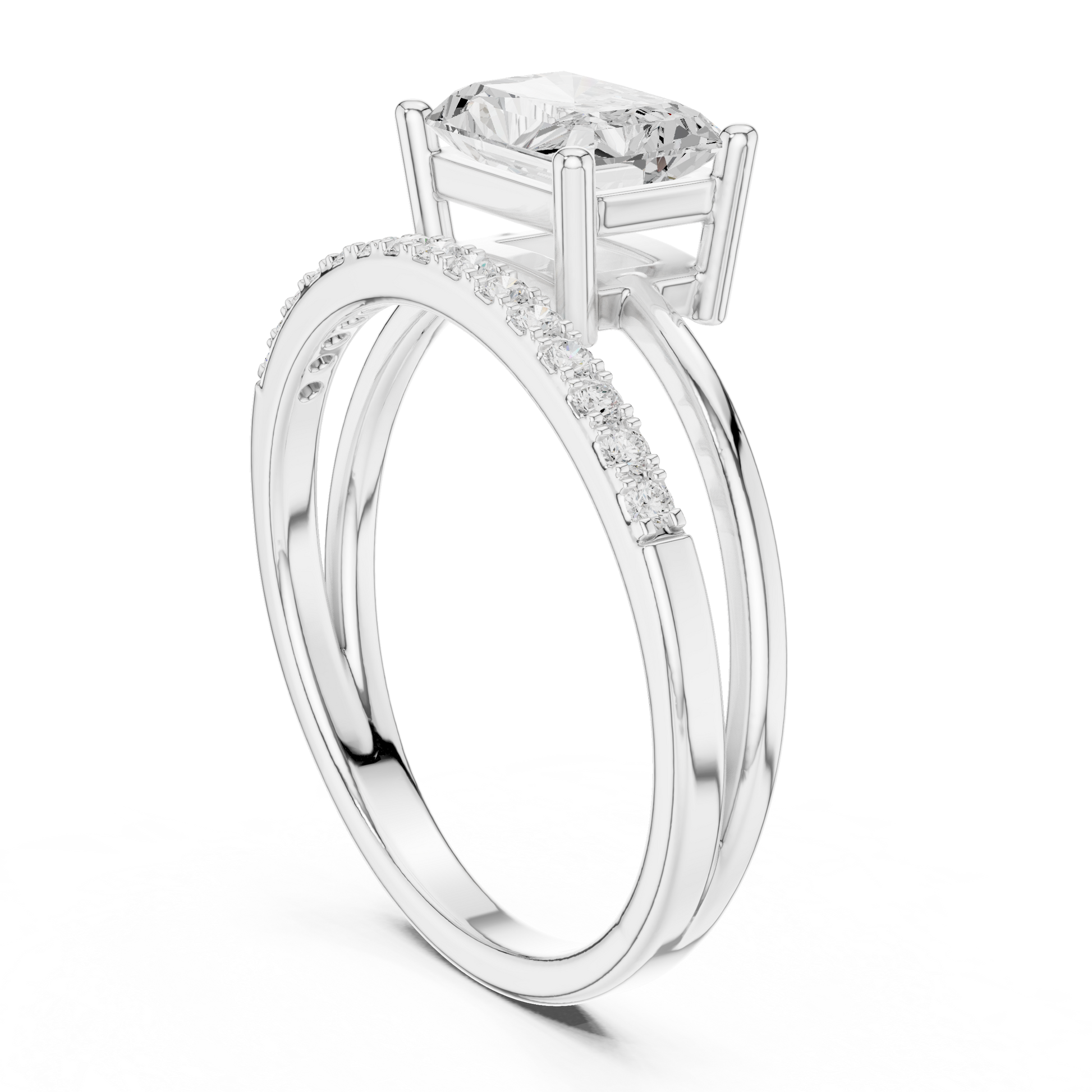 Mixed Shape Lab Grown Diamond Side Stone Ring