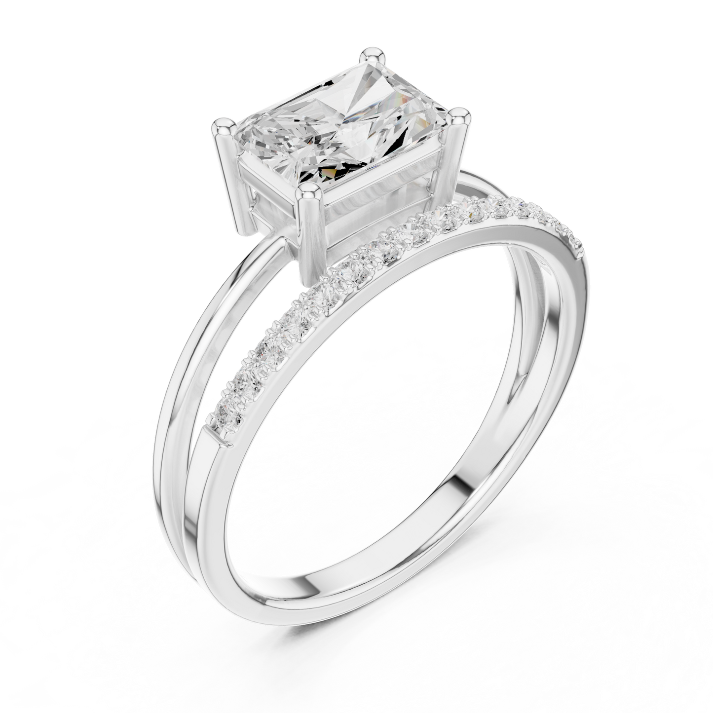 Mixed Shape Lab Grown Diamond Side Stone Ring