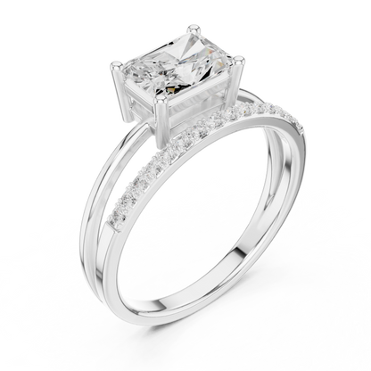 Mixed Shape Lab Grown Diamond Side Stone Ring