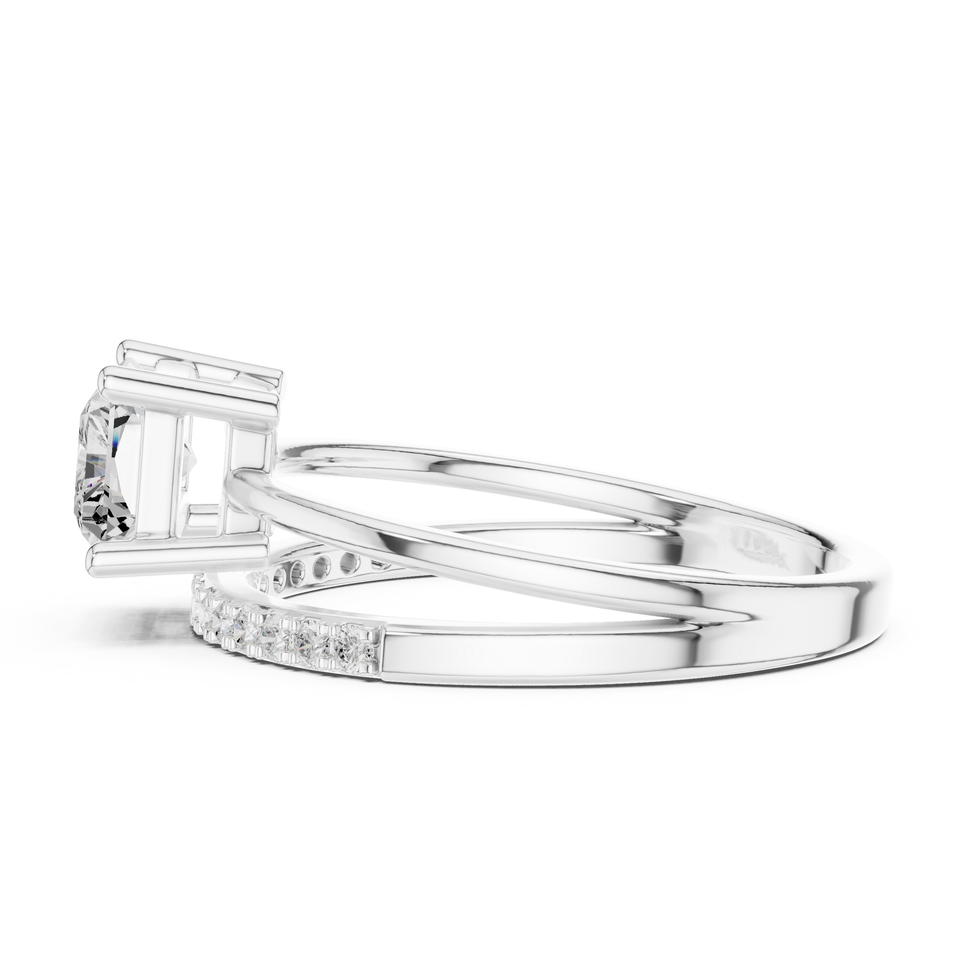 Mixed Shape Lab Grown Diamond Side Stone Ring