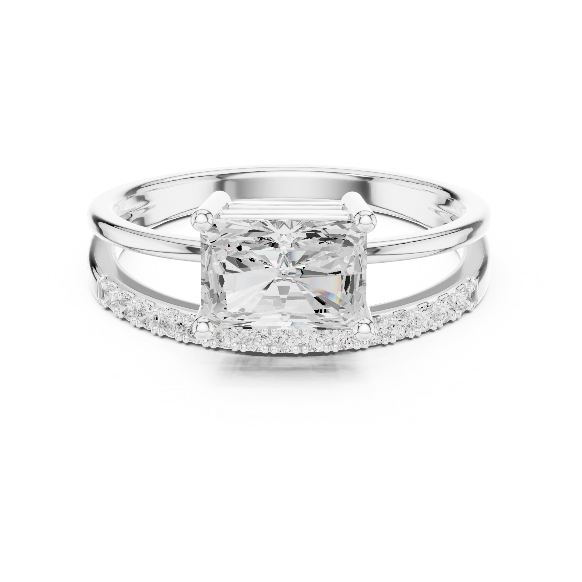 Mixed Shape Lab Grown Diamond Side Stone Ring