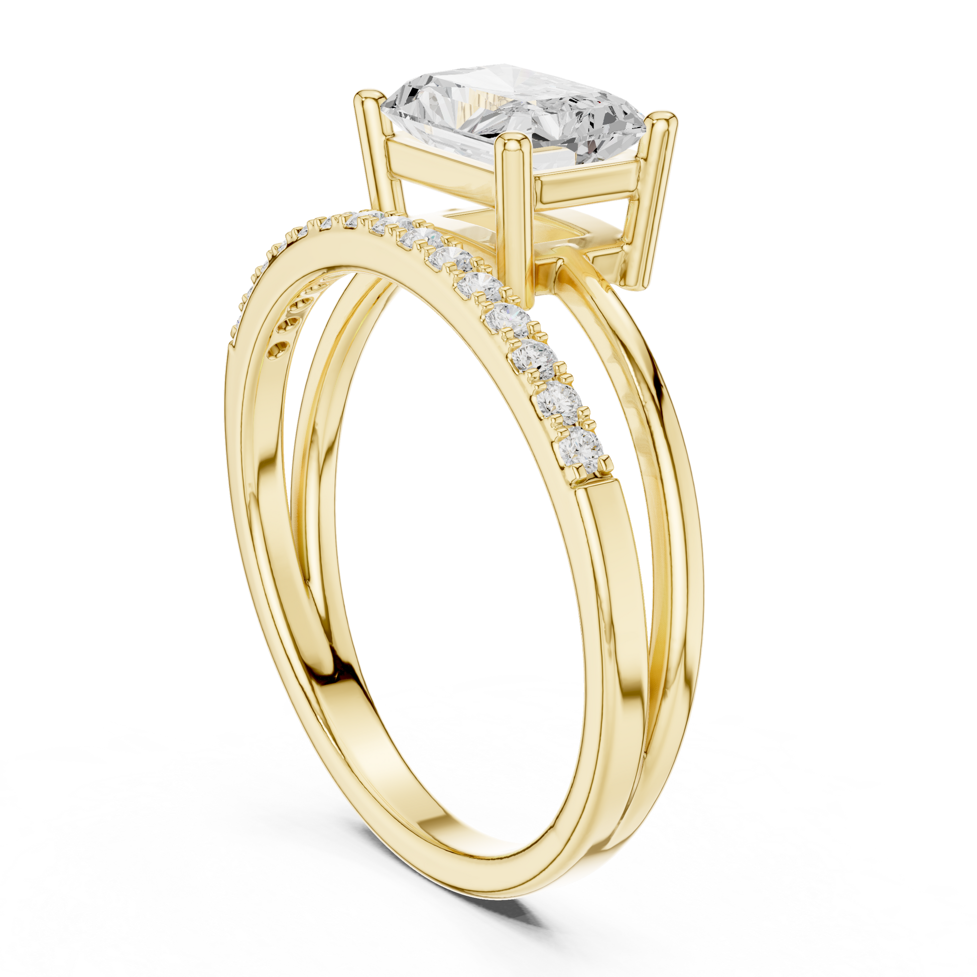 Mixed Shape Lab Grown Diamond Side Stone Ring
