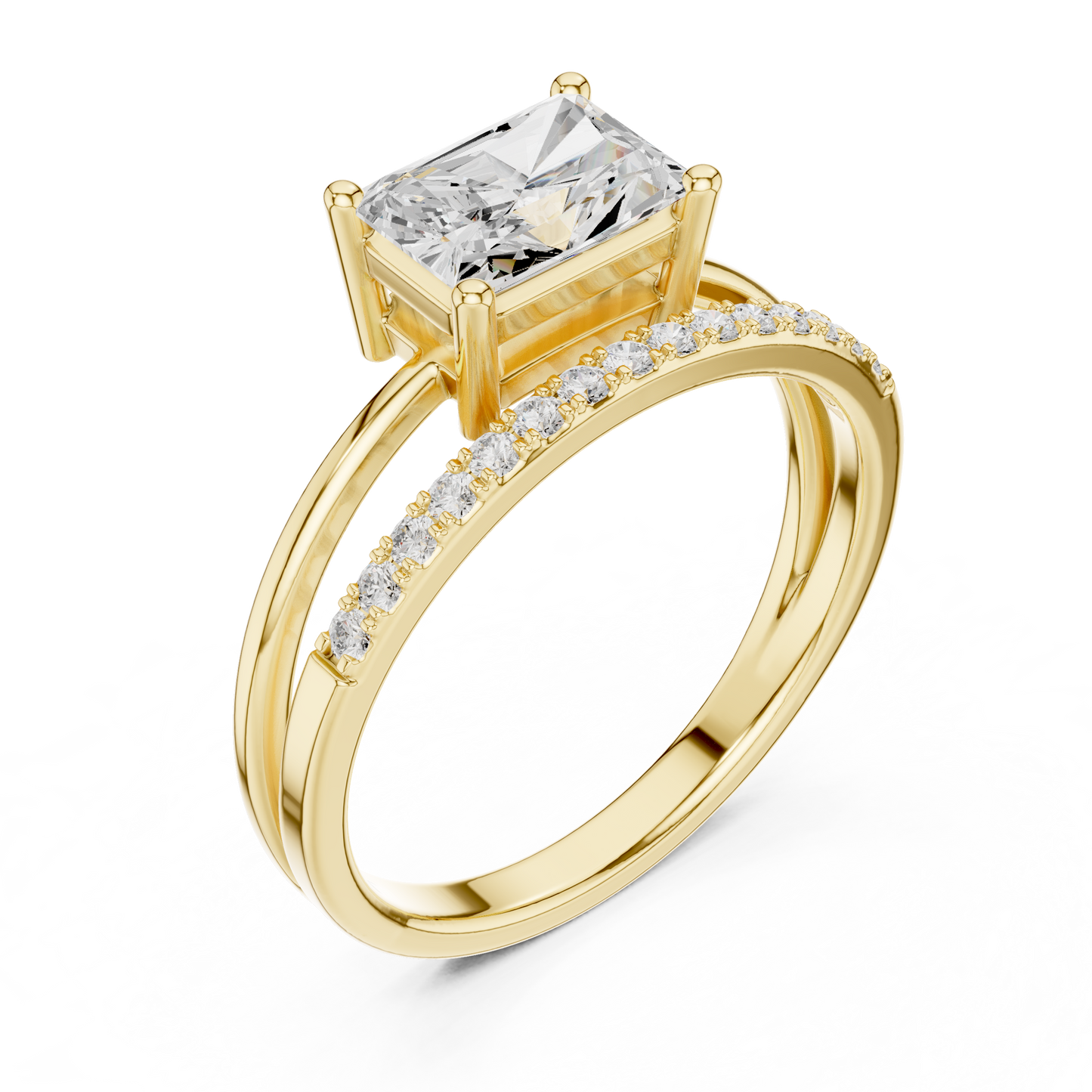 Mixed Shape Lab Grown Diamond Side Stone Ring