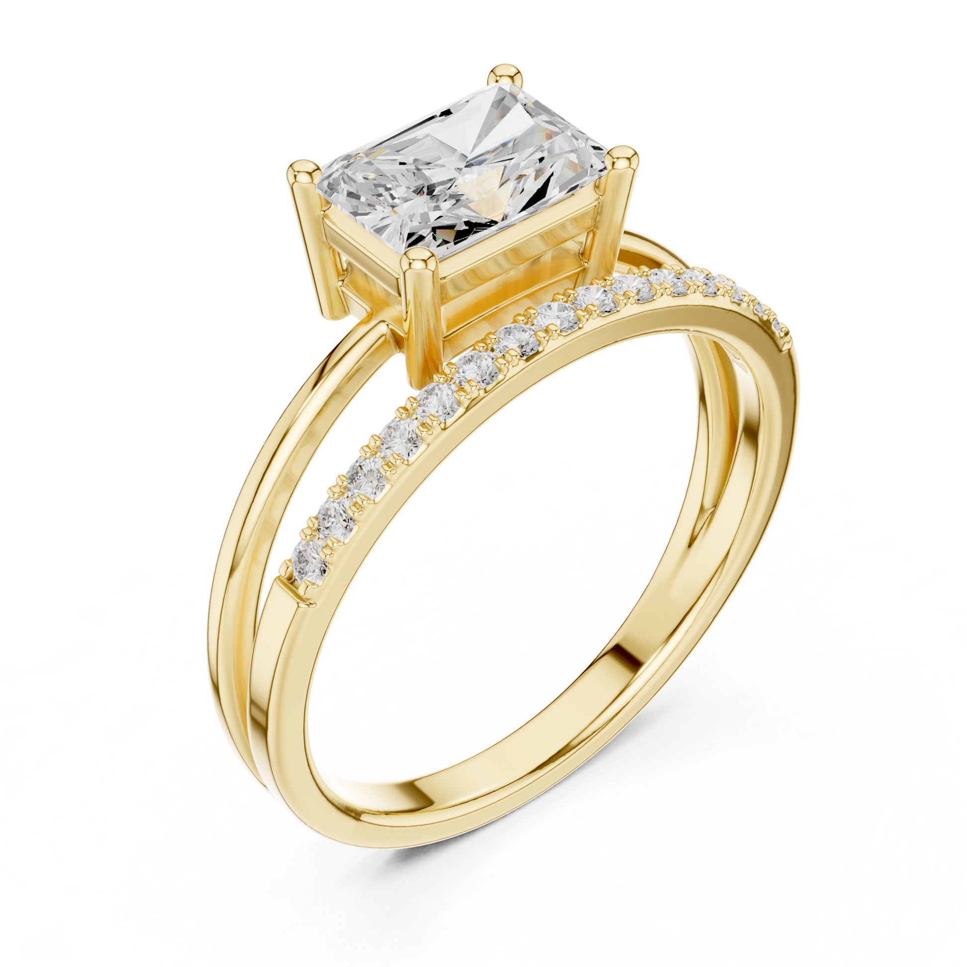 Mixed Shape Lab Grown Diamond Side Stone Ring