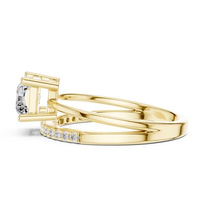 Mixed Shape Lab Grown Diamond Side Stone Ring