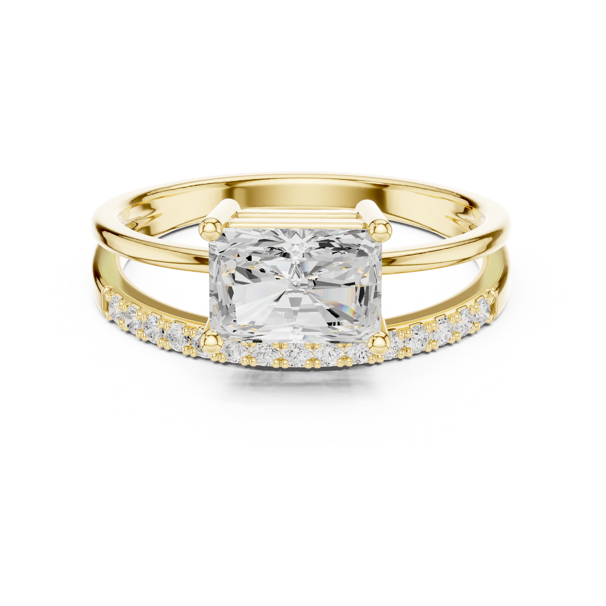 Mixed Shape Lab Grown Diamond Side Stone Ring