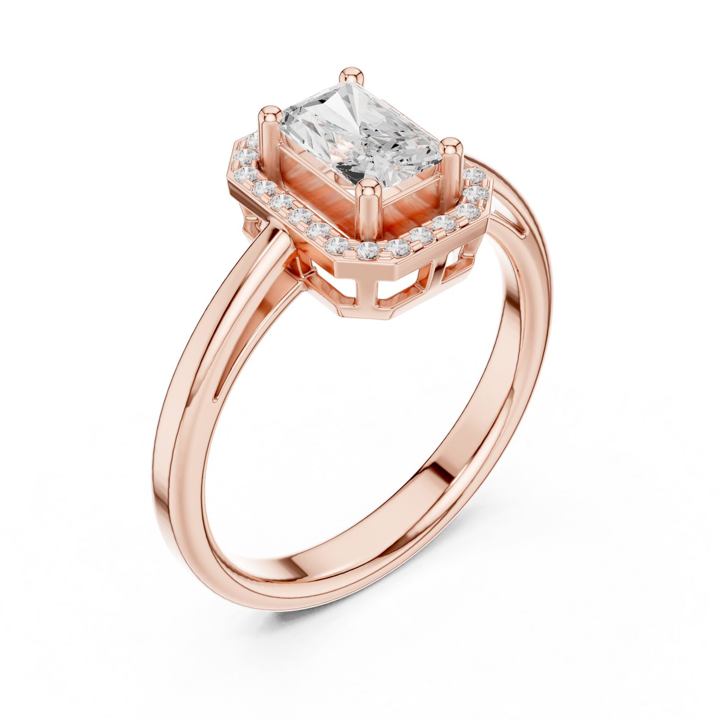 Mixed Shape Lab Grown Diamond Halo Ring