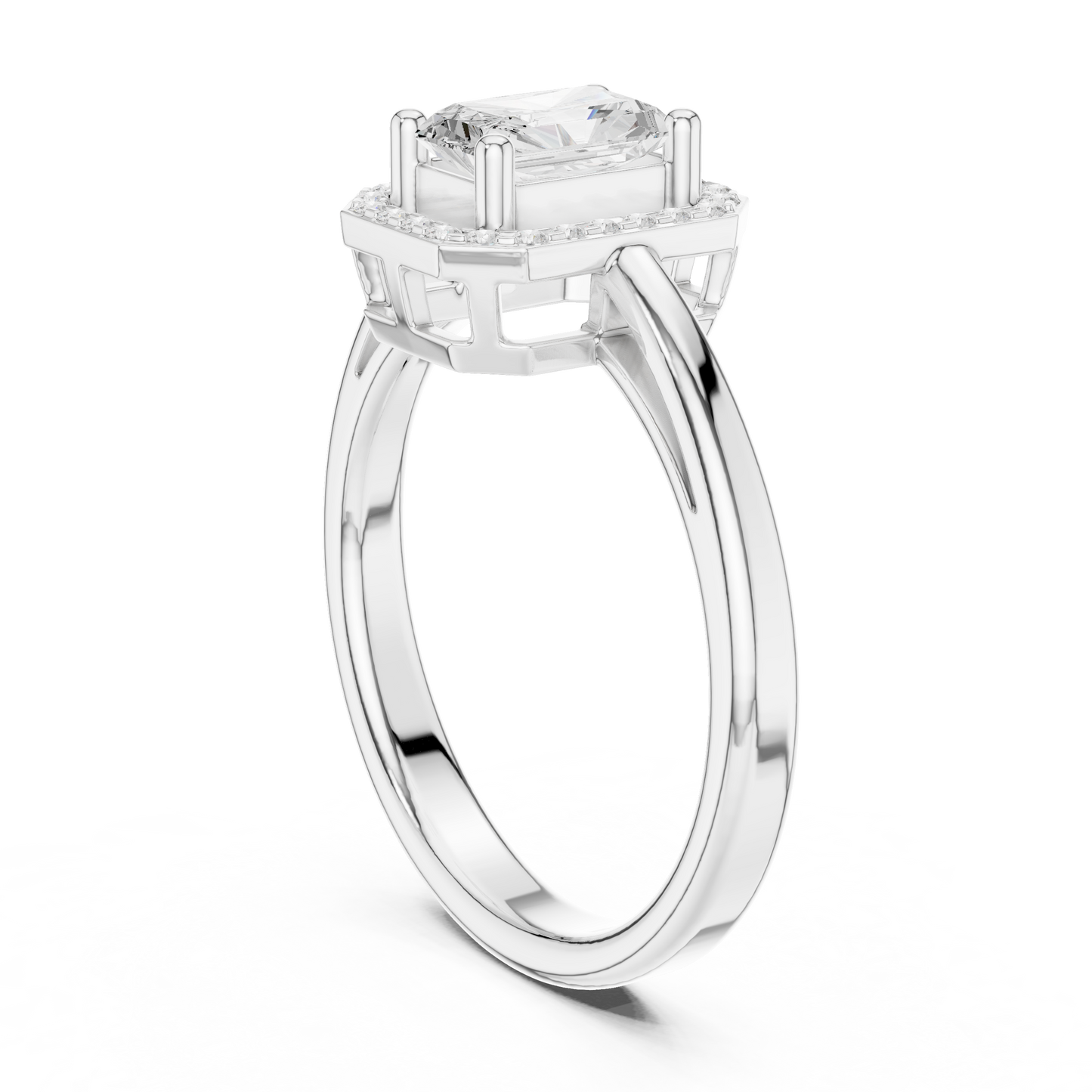 Mixed Shape Lab Grown Diamond Halo Ring