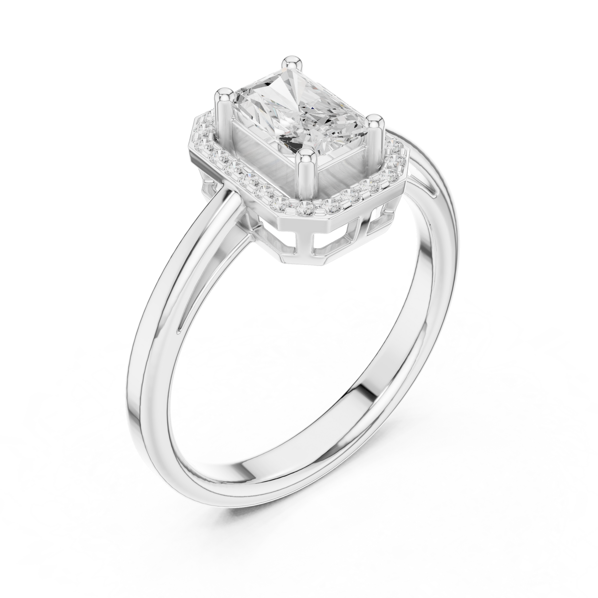 Mixed Shape Lab Grown Diamond Halo Ring