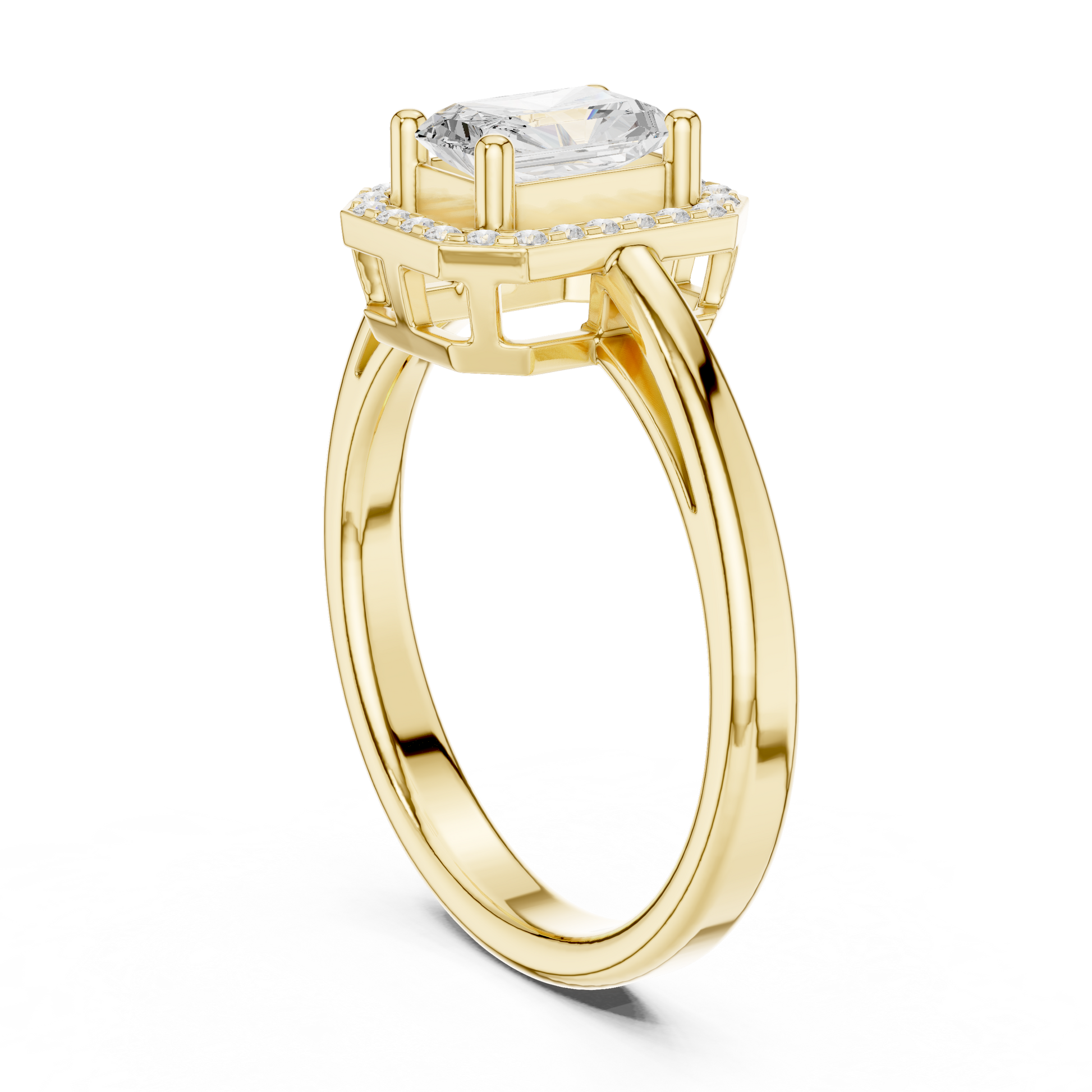 Mixed Shape Lab Grown Diamond Halo Ring