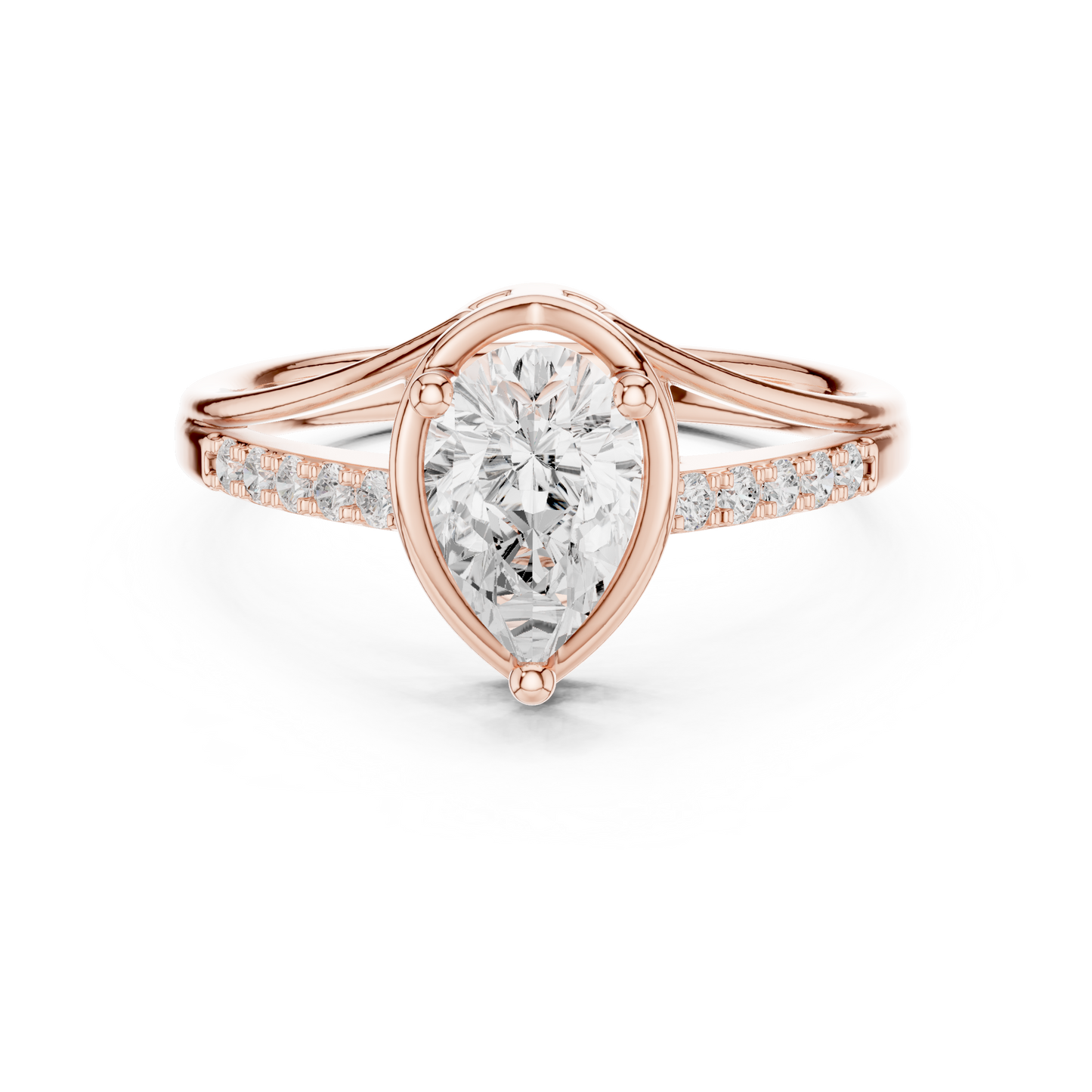 Round Side Stone Lab Grown Diamond Ring