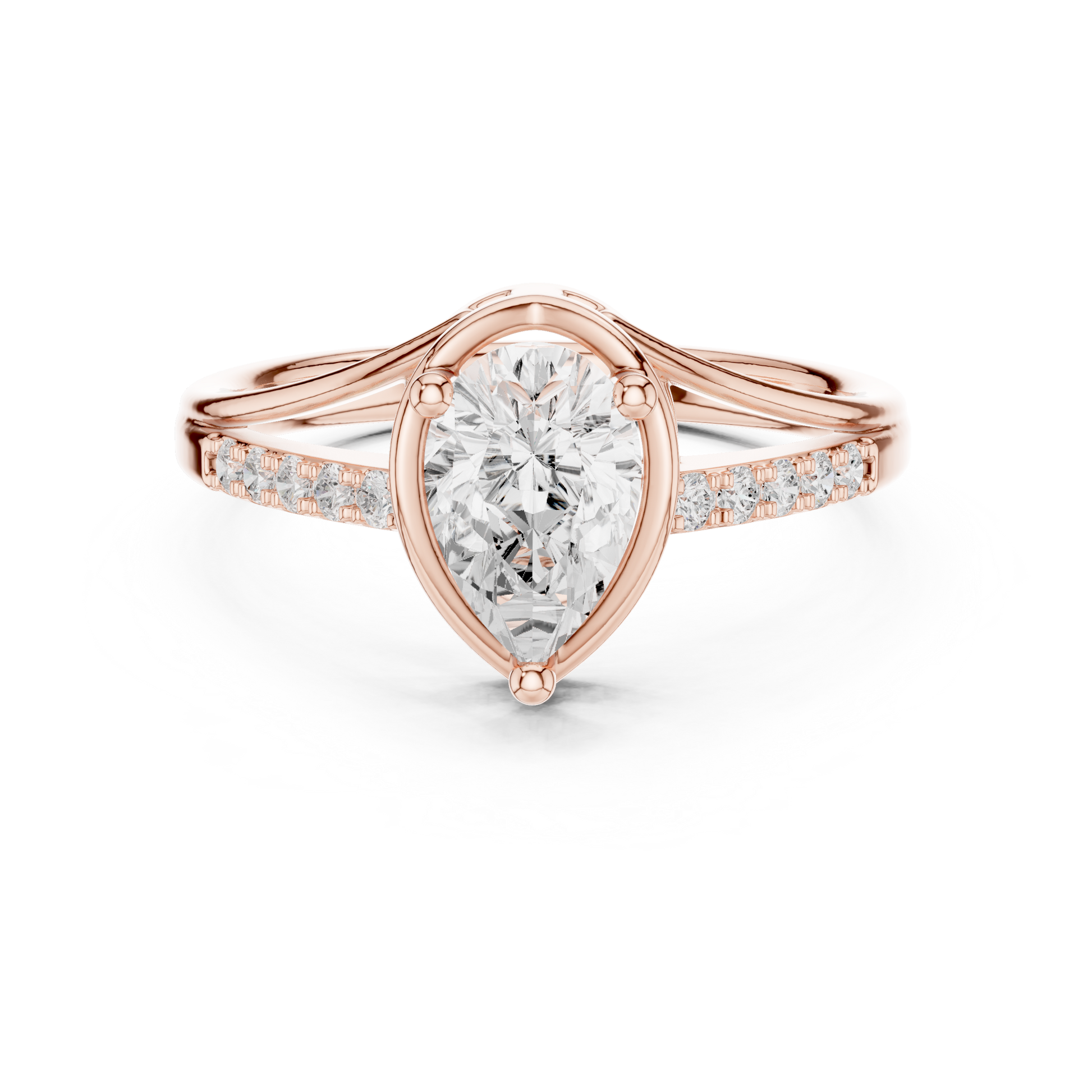 Round Side Stone Lab Grown Diamond Ring
