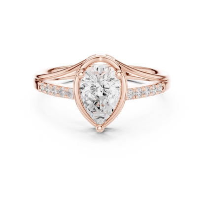 Round Side Stone Lab Grown Diamond Ring