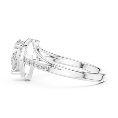 Round Side Stone Lab Grown Diamond Ring