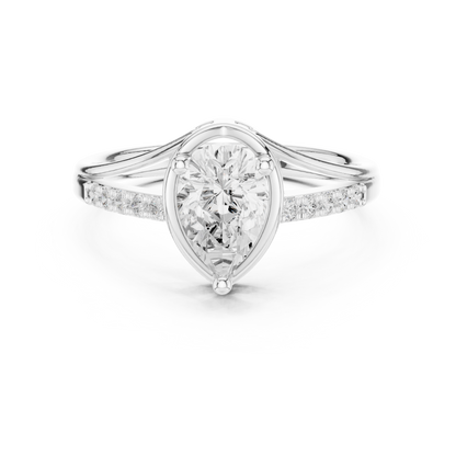 Round Side Stone Lab Grown Diamond Ring