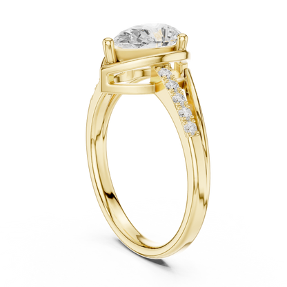 Round Side Stone Lab Grown Diamond Ring