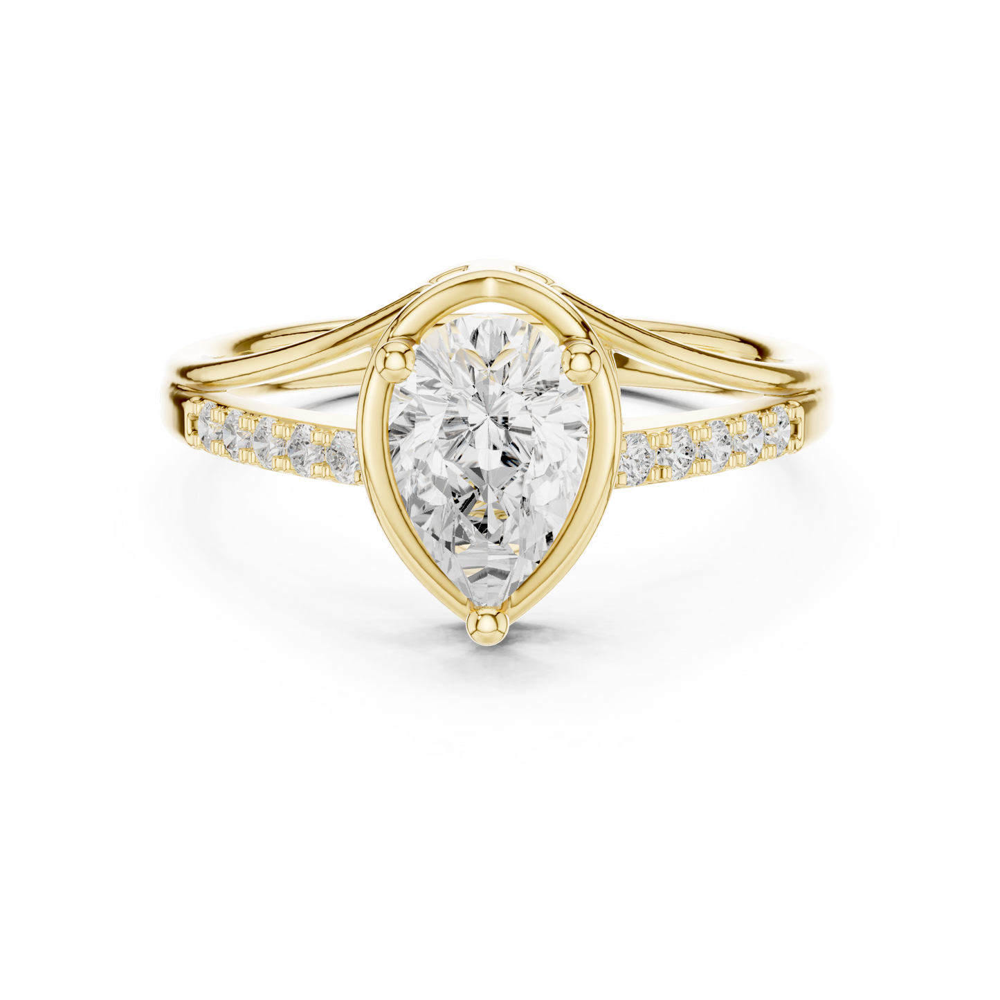 Round Side Stone Lab Grown Diamond Ring