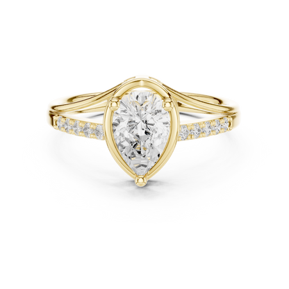 Round Side Stone Lab Grown Diamond Ring