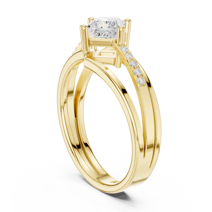 Round Side Stone Lab Grown Diamond Ring