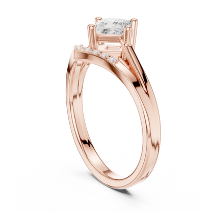 Round Side Stone Lab Grown Diamond Ring
