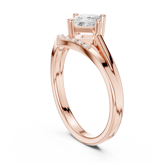 Round Side Stone Lab Grown Diamond Ring