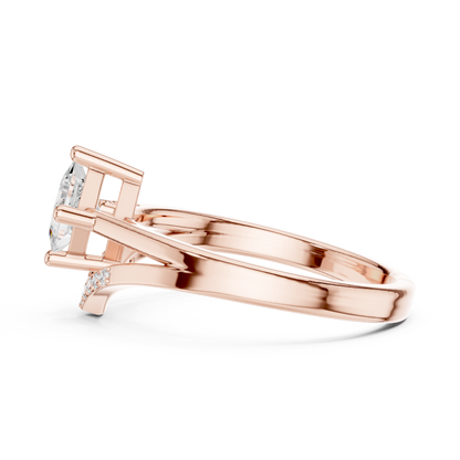 Round Side Stone Lab Grown Diamond Ring