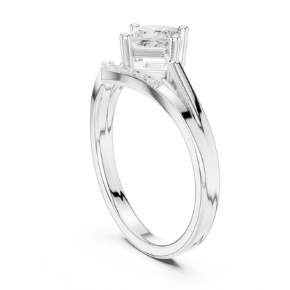 Round Side Stone Lab Grown Diamond Ring