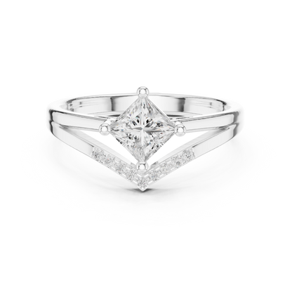 Round Side Stone Lab Grown Diamond Ring