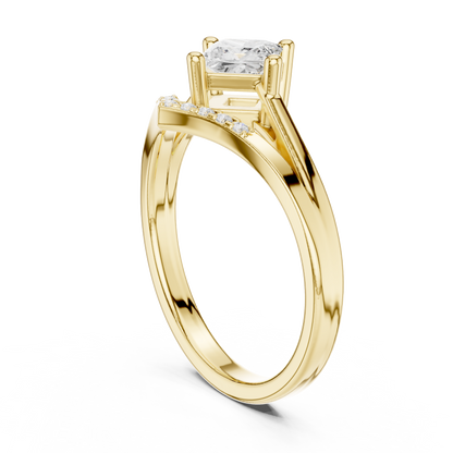 Round Side Stone Lab Grown Diamond Ring