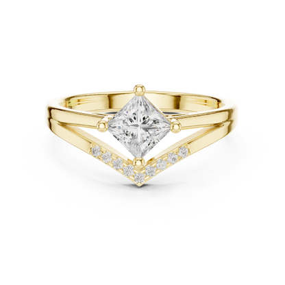 Round Side Stone Lab Grown Diamond Ring