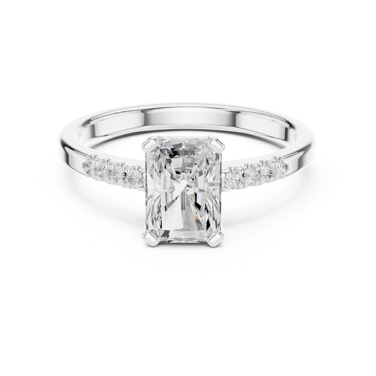 Mixed Shape Lab Grown Diamond Side Stone Ring