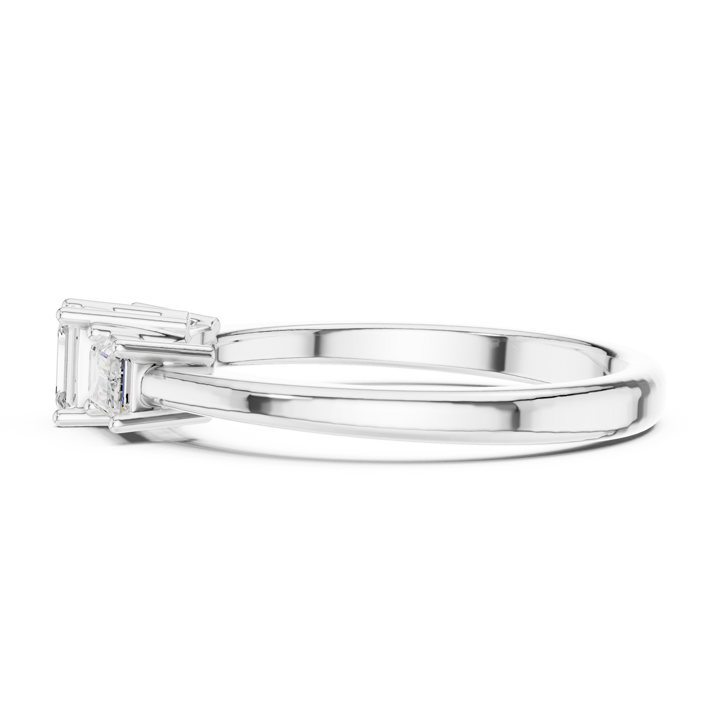 Emerald Three Stone Lab Grown Diamond Ring