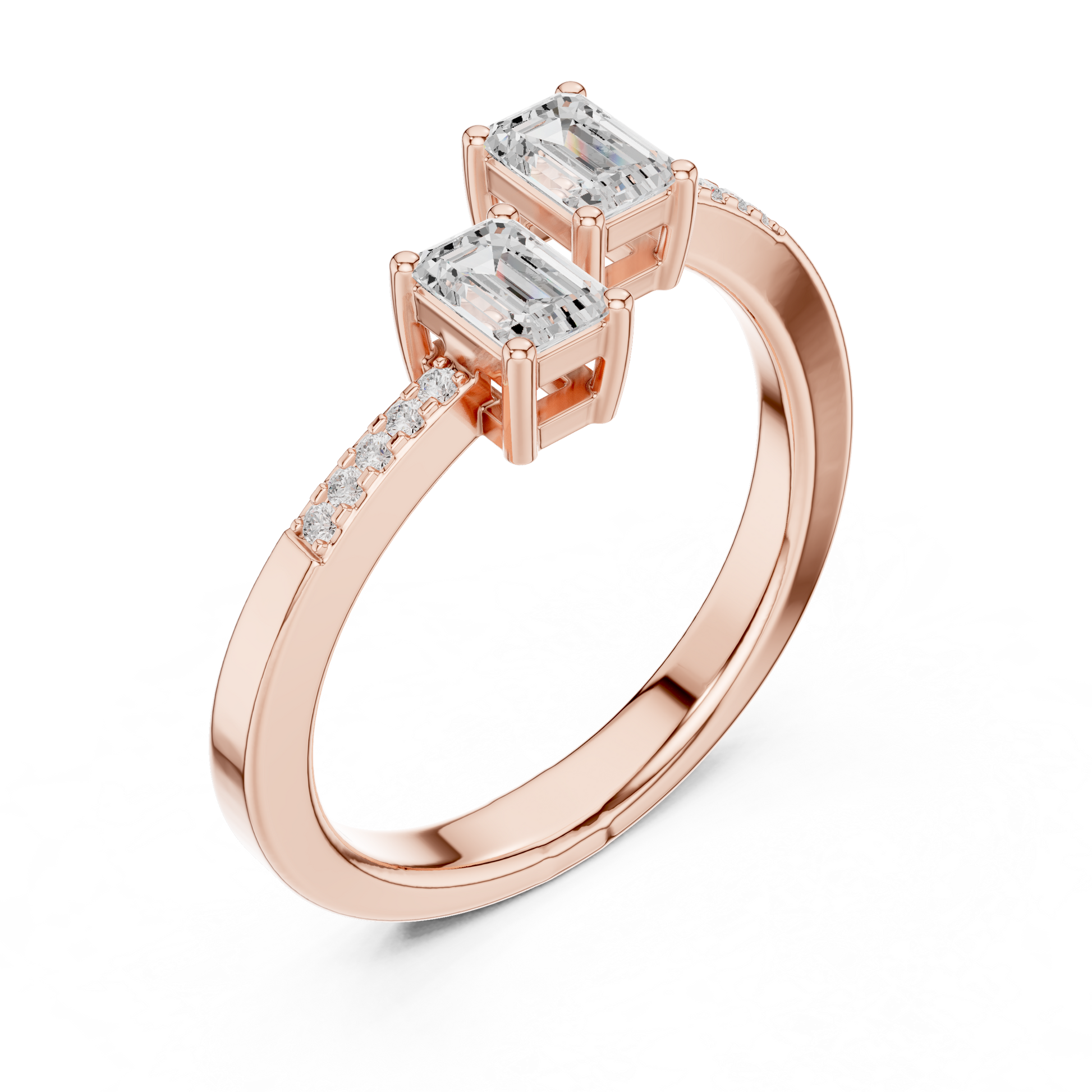 Mixed Shape Lab Grown Diamond Side Stone Ring